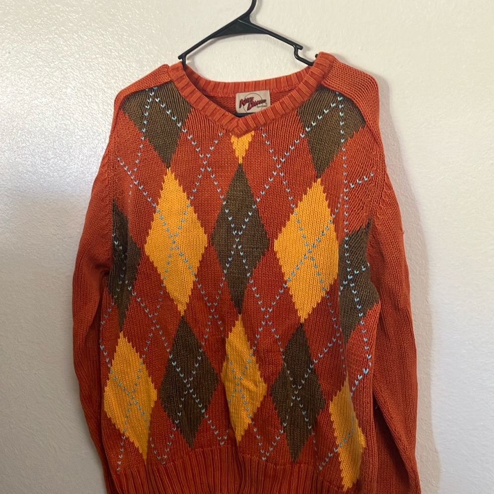FINAL MARKDOWN Nick danger men’s argyle front sweater large